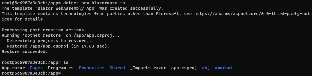 dotnet new