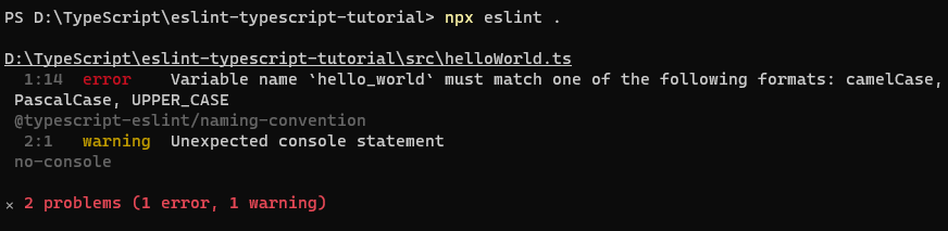 npx eslint .